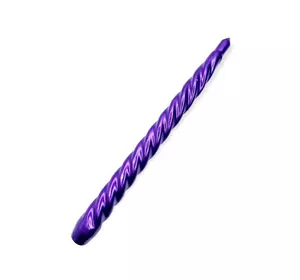 Свеча столовая декоративная витая фиолетовая 25,5 см