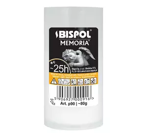 Свеча столовая 25 часов P90 Memoria запаска для лампадки Bispol